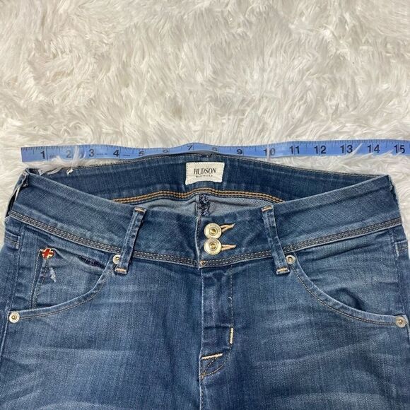 Hudson Skinny Jeans Womens Size 26 Low Rise Flap Pockets Distressed Made in USA - Picture 10 of 14